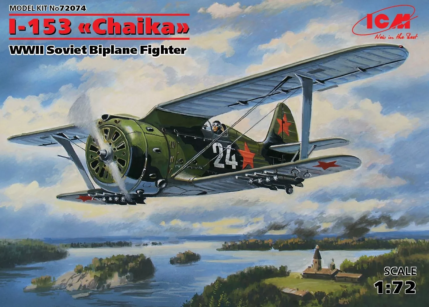ICM - I-153 Chaika, WWII Soviet Biplane Fighter              